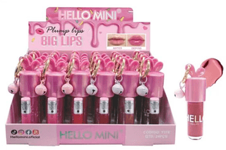 Lip Gloss com Chaveiro Hello Mini