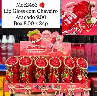 Lip Gloss Strawberry com Chaveiro Mocmallure