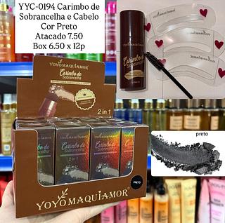 Carimbo de Sobrancelha e Cabelo Cor Preto Yoyo Maquiamor