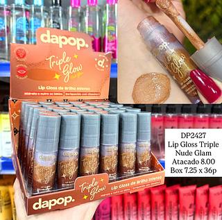 Lip Gloss de Brilho Intenso Triple Nude Glam Dapop