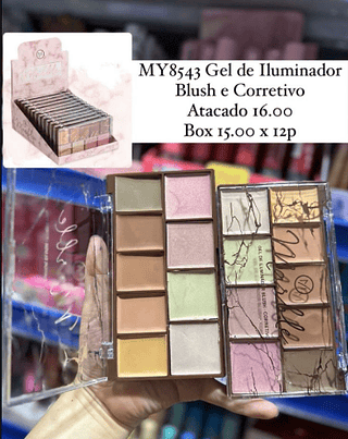 Paleta Gel Iluminador Blush e Corretivo Mylife (somente avulso)