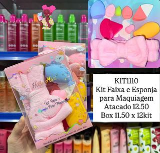 Kit Faixa e Esponja Para Maquiagem Hello Mini