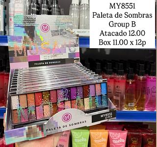 Paleta de Sombras e Glitter Grupo B Mylife (somente peças)