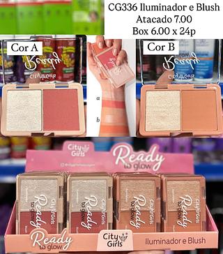 Paleta Iluminador e Blush Ready To Glow City Girls (somente peças)