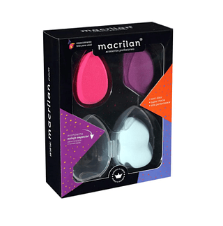 Trio de Esponja Com Estojo Macrilan