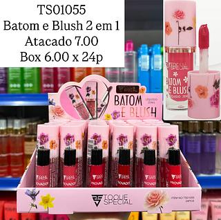 Batom e Blush 2 em 1 Toque Special