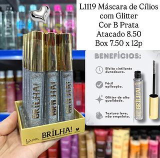 Máscara de Cílios com Glitter Cor B Prata Luisance