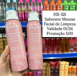 Sabonete Mousse Facial de Limpeza Ruby Rose (validade 01/26)