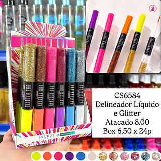 Duo Delineador Líquido e Glitter Pink 21