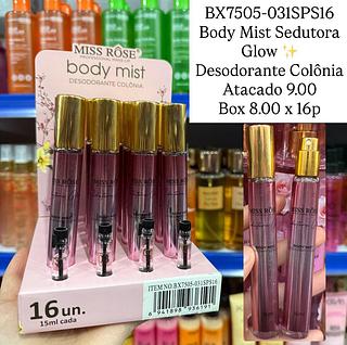 Body Splash Mist Sedutora Glow Desodorante Colônia Miss Rôse