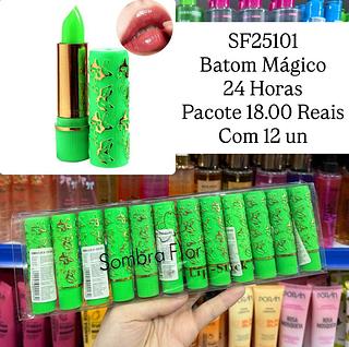 Batom 24 Horas Pacote com 12 Sombra Flor