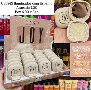 Iluminador com Espelho Joy Pink 21