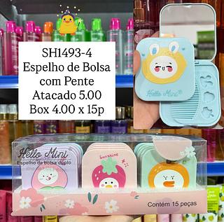 Espelho de Bolsa com Pente Hello Mini