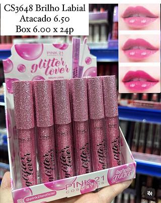 Lip Gloss Mágico com Glitter Pink 21