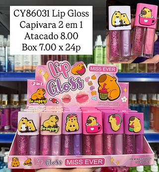 Lip Gloss Capivara 2 em 1 Miss Ever