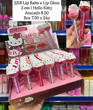 Lip Balm e Lip gloss 2 em 1 Hello Kitty Yalanni