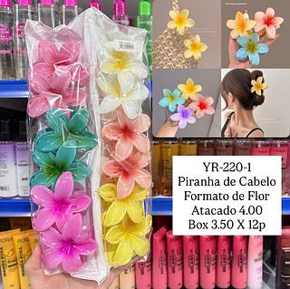 Piranha de Cabelo Formato de Flor (cores aleatórias)