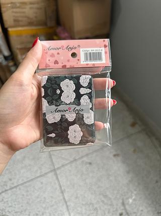 Espelho de Bolsa Duplo Flor Amor Anjo