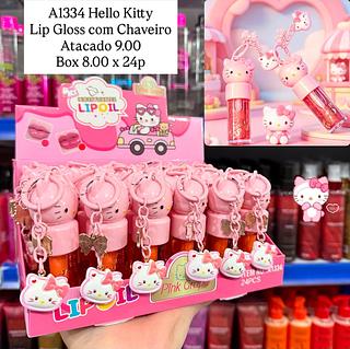 Lip Gloss Hello Kitty com Chaveiro Pink Grape