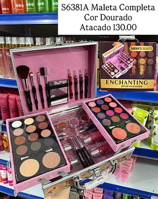 Maleta Completa Cor Dourada Sarah's Beauty