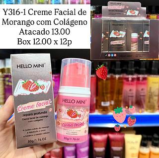 Creme Facial de Morango com Colageno Hello Mini