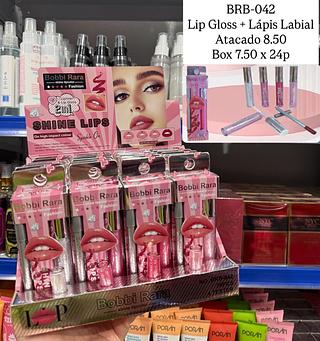 Lip Gloss + Lápis Labial Shine Lips Bobbi Rara