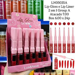 Lip Gloss e Lip Liner 2 em 1 Grupo A Lua e Neve