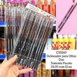 Lápis Para Olhos Duo Marrom+Preto Pacote com 12 Pink 21