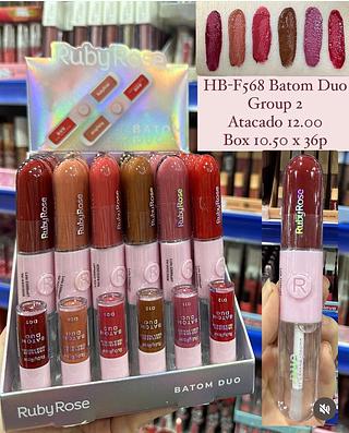 Batom Duo Ruby Rose (somente peças)