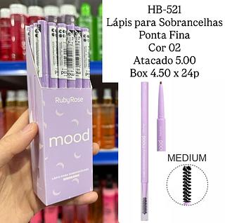 Lápis Para Sobrancelhas Mood Ponta Fina Medium Cor 02 Ruby Rose