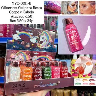 Glitter em Gel para Rosto Corpo e Cabelo Yoyo Maquiamor