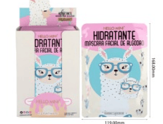 Máscara Facial Hidratante de Algodão Hello Mini