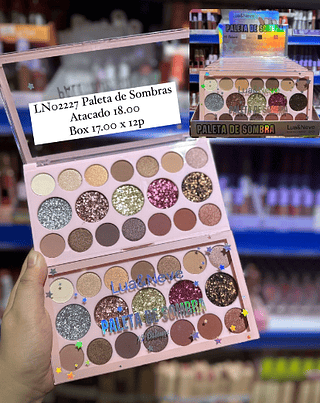 Paleta de Sombras e Glitter 19 Cores Lua&Neve (somente avulso)