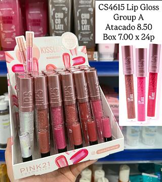 Lip Gloss Kiss Lips Grupo A Pink 21 (somente peças)
