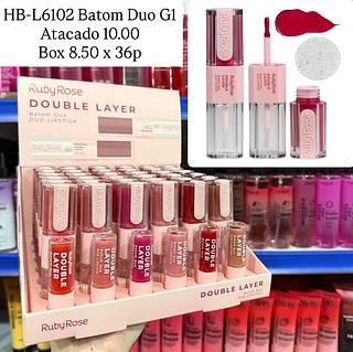 Batom Duo Double Layer Grupo 1 Ruby Rose