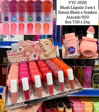 Blush Líquido 3 em 1 Batom, Blush e Sombra Yoyo Maquiamor