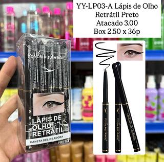 Lápis de Olho Retrátil Preto Yoyo Maquiamor