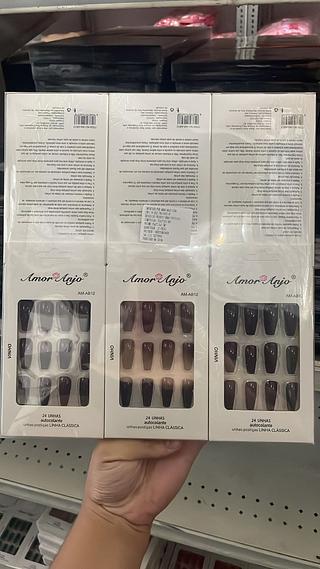 Unhas Postiças Clássicas Vinho Amor Anjo