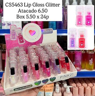 Lip Gloss Glitter Pink 21