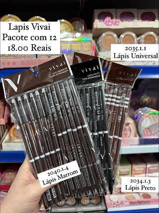 Lápis Marrom com Apontador Pacote com 12 Vivai