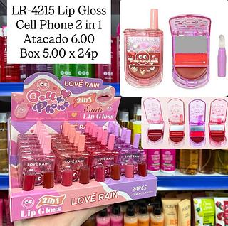 Lip Gloss Cell Phone 2 em 1 Love Rain