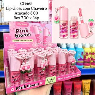 Lip Gloss com Chaveiro Pink Bloom City Girls