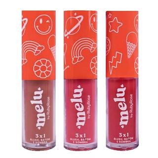 Blush, Batom e Sombra 3x1 Melu By Ruby Rose (somente peças)